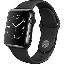 Apple Watch (Series 1) GPS 42 - Rostfritt stål Grå utrymme - Sport-loop Svart