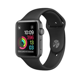 Apple Watch (Series 2) December 2016 42 - Rostfritt stål Grå utrymme - Sport-loop Svart