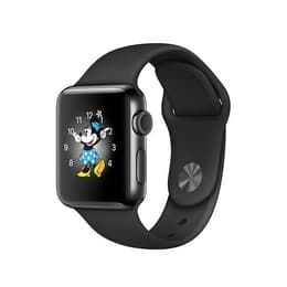 Apple Watch (Series 2) December 2016 42 - Rostfritt stål Grå utrymme - Sport-loop Svart