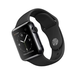 Apple Watch (Series 2) December 2016 42 - Rostfritt stål Grå utrymme - Sport-loop Svart
