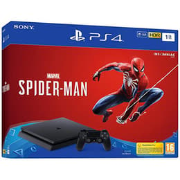 PlayStation 4 Slim 1000GB - Svart + Marvel's Spider-Man