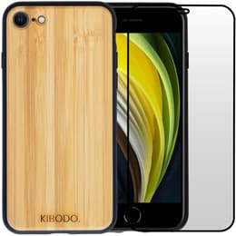 Skal iPhone 8 och skyddsskärm - Trä - Svart