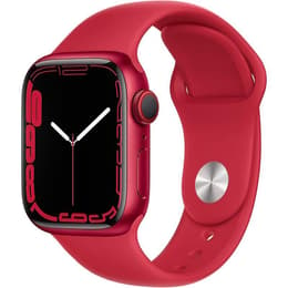 Apple Watch (Series 7) GPS + Mobilnät 41 - Aluminium Röd - Sport loop Röd