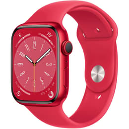 Apple Watch (Series 8) 2022 GPS + Mobilnät 41 - Aluminium Röd - Sportband Röd