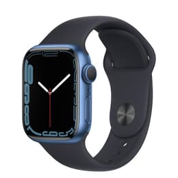 Apple Watch (Series 7) GPS + Mobilnät 41 - Aluminium Blå - Sportband Blå