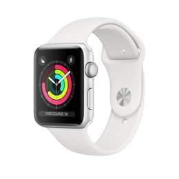Apple Watch (Series 3) GPS + Mobilnät 38 - Aluminium Silver - Sportband Vit