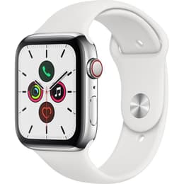 Apple Watch (Series 5) GPS + Mobilnät 44 - Aluminium Silver - Sport-loop Vit