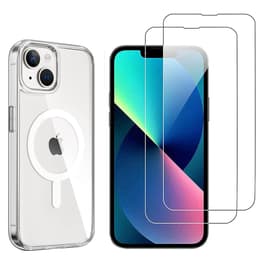 Skal iPhone 14 Plus och 2 st skärmskydd - TPU - Genomskinlig