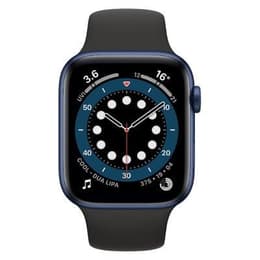 Apple Watch Series 6 (2020) GPS + Mobilnät 44 mm - Aluminium Blå - Sportband Svart