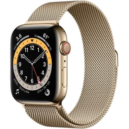 Apple Watch Series 6 (2020) GPS + Mobilnät 44 mm - Rostfritt stål Guld - Milanese loop Guld