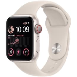 Apple Watch Series SE 2 (2022) GPS + Mobilnät 44 mm - Aluminium Stjärnglans - Sportband Stjärnglans