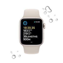Apple Watch Series SE 2 (2022) GPS + Mobilnät 44 mm - Aluminium Stjärnglans - Sportband Stjärnglans