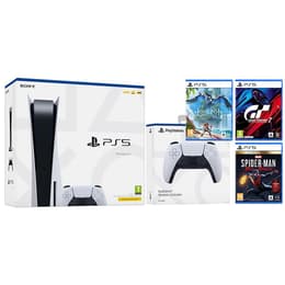 PlayStation 5 825GB - Vit + Horizon Forbidden West + Spider-Man + Gran Turismo 7