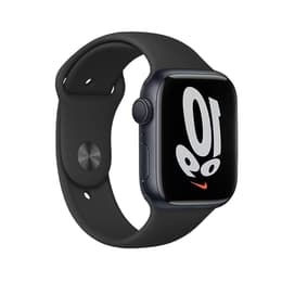 Apple Watch Series 7 (2021) GPS + Mobilnät 45 mm - Aluminium Midnight - Sportband Svart