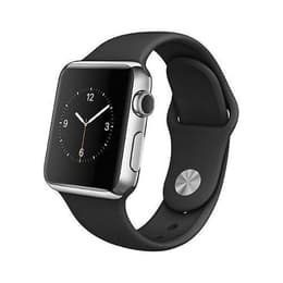 Apple Watch (Series 1) 2016 GPS 42 - Rostfritt stål Silver - Sport-loop Svart