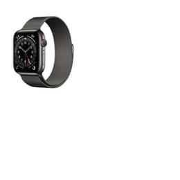 Apple Watch (Series 7) 2021 GPS 45 - Aluminium Svart - Milanese loop Silver