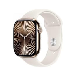 Apple Watch Series 9 (2023) GPS + Mobilnät 41 mm - Rostfritt stål Guld - Sportband Stjärnglans