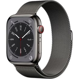 Apple Watch Series 9 (2023) GPS + Mobilnät 45 mm - Rostfritt stål Grafit - Milanese loop Svart