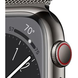 Apple Watch Series 9 (2023) GPS + Mobilnät 45 mm - Rostfritt stål Grafit - Milanese loop Svart