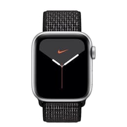 Apple Watch (Series 5) 2019 GPS + Mobilnät 44 - Aluminium Silver - Sport Nike Svart