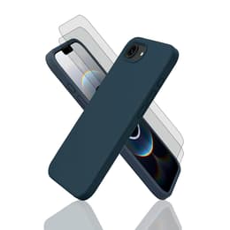 Skal iPhone 16e och 2 st skärmskydd - Silikon - Blå