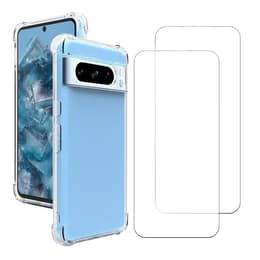 Skal Google Pixel 8 Pro och 2 st skärmskydd - TPU - Genomskinlig