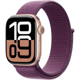 Apple Watch Series 10 (2024) GPS + Mobilnät 42 mm - Aluminium roséguld - Sport loop Lila