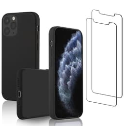Skal iPhone 11 Pro och 2 st skärmskydd - Silikon - Svart
