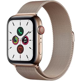 Apple Watch (Series 5) 2019 GPS + Mobilnät 44 - Rostfritt stål Guld - Milanese Guld