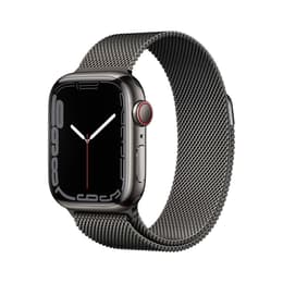 Apple Watch Series 7 (2021) GPS + Mobilnät 41 mm - Rostfritt stål Grafit - Milanese loop Svart