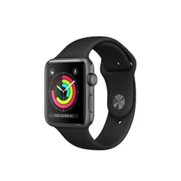 Apple Watch (Series 3) 2017 GPS 42 - Aluminium Grå utrymme - Sport-loop Svart