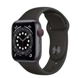 Apple Watch (Series 6) 2020 GPS + Mobilnät 40 - Aluminium Grå utrymme - Sportband Svart