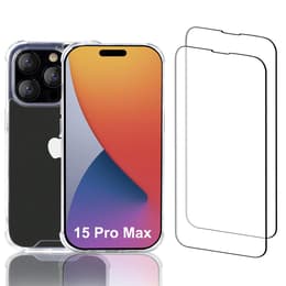 Skal iPhone 15 Pro Max och 2 st skärmskydd - Återvunnen plast - Genomskinlig