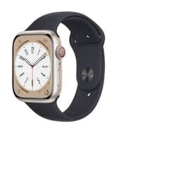 Apple Watch (Series 8) 2022 GPS + Mobilnät 45 - Aluminium Rosa - Sportband Svart