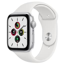 Apple Watch Series SE 1 (2020) GPS + Mobilnät 44 mm - Aluminium Silver - Sportband Vit
