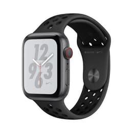 Apple Watch Series 4 (2018) GPS + Mobilnät 44 mm - Aluminium Grå utrymme - Nike Sport band Svart
