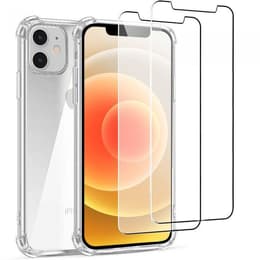 Skal iPhone 12 mini och 2 st skärmskydd - TPU - Genomskinlig