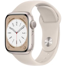 Apple Watch (Series 8) 2022 GPS 41 - Aluminium Stjärnglans - Sportband Stjärnljus