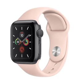 Apple Watch (Series 4) 2018 GPS + Mobilnät 44 - Rostfritt stål Grå utrymme - Sport-loop Rosa