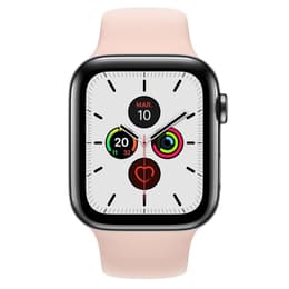 Apple Watch (Series 4) 2018 GPS + Mobilnät 44 - Rostfritt stål Grå utrymme - Sport-loop Rosa