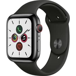Apple Watch (Series 5) 2019 GPS + Mobilnät 44 - Aluminium Grå utrymme - Sport-loop Svart