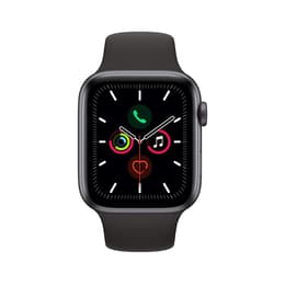 Apple Watch (Series 5) 2019 GPS + Mobilnät 44 - Aluminium Grå utrymme - Sport-loop Svart