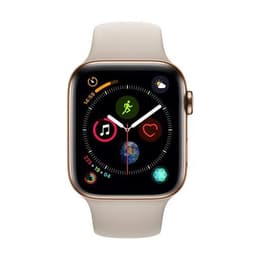 Apple Watch (Series 5) 2019 GPS 44 - Rostfritt stål Guld - Sportband Grå sand