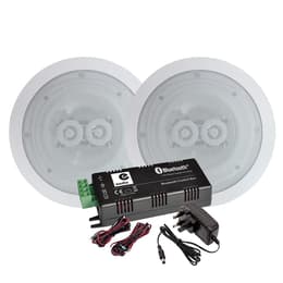 Haut-parleurs 2x120W E-Audio B404, plafond encastrable WATERPROOF Hifi, Amplificateur stéréo E-audio B425BL, Bluetooth 5.0 2x15W Bluetooth Högtalare - Vit