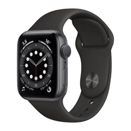 Apple Watch (Series 6) 2020 GPS + Mobilnät 44 - Aluminium Grå utrymme - Sportband Svart