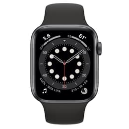Apple Watch (Series 6) 2020 GPS + Mobilnät 44 - Aluminium Grå utrymme - Sportband Svart