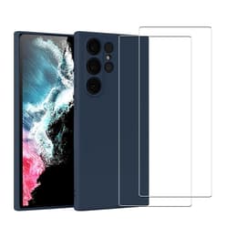 Skal Galaxy S22 Ultra 5G och 2 st skärmskydd - Silikon - Blå