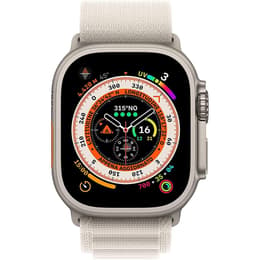 Apple Watch Ultra (2022) GPS + Mobilnät 49 mm - Titan naturligt titan - Bergsloop Vit