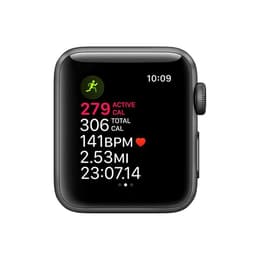Apple Watch (Series 3) 2017 GPS 42 - Aluminium Grå utrymme - Sportband Svart