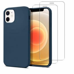 Skal iPhone 12 mini och 2 st skärmskydd - Silikon - Blå
